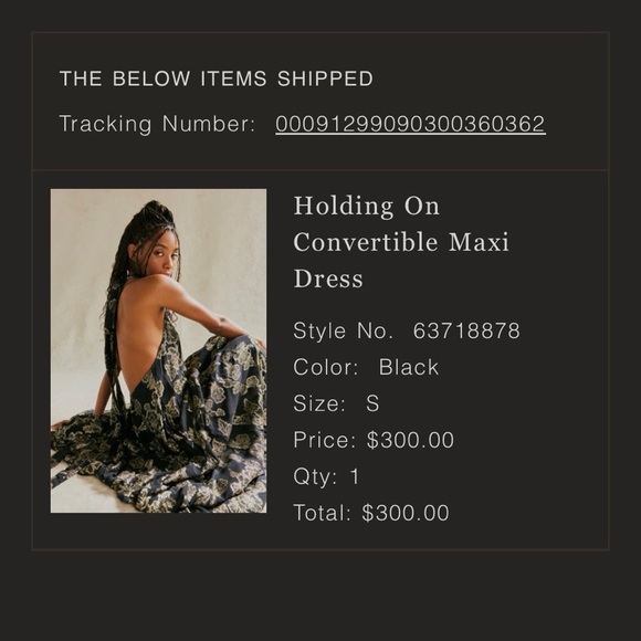 Free People Holding On Convertible Maxi Dress | Black & Gold | $300 MSRP - Picture 5 of 5